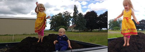 Soilsmith: children on compost in truck